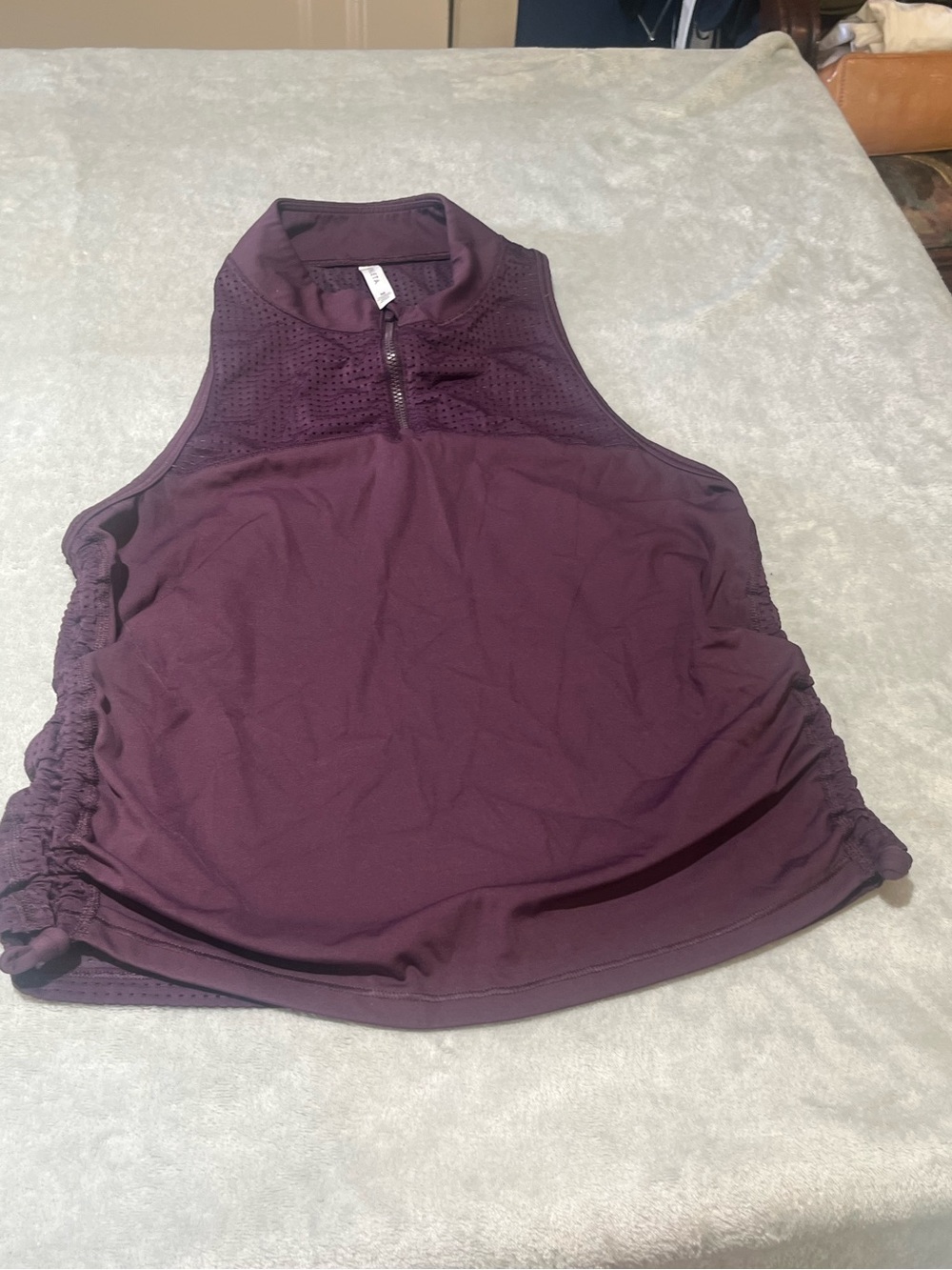 Atleta Women’s Sleeveless Zip-Up Athletic Tank - Deep Plum Size M